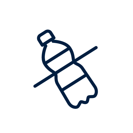 Icon for reducing plastic bottles.