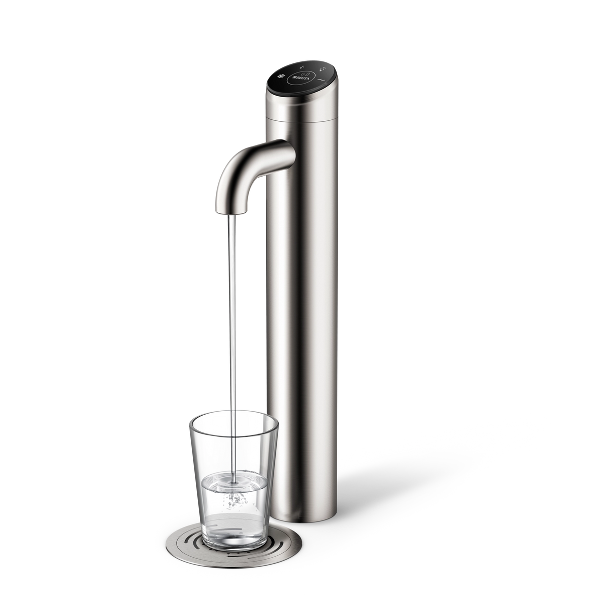Product shot of the Extra I-Tap dispensing some water into a glass